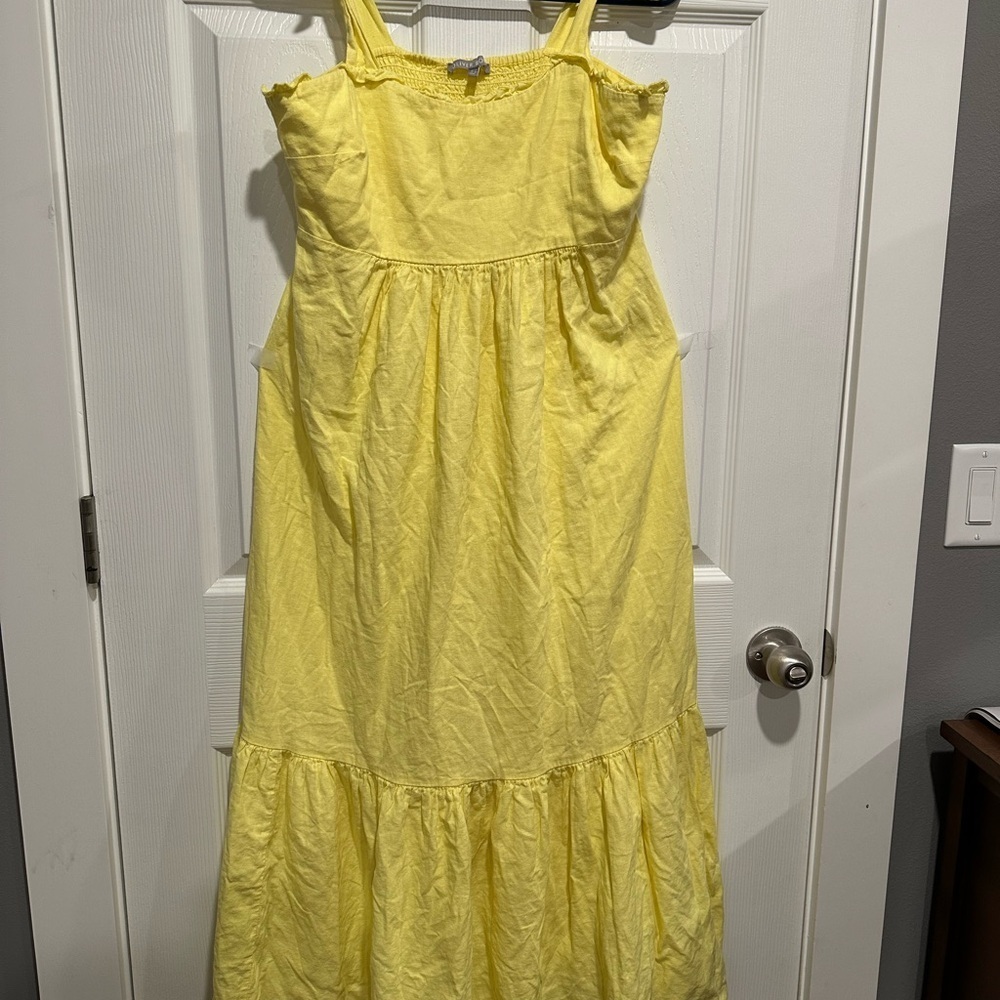 Oliver bonas yellow tiered dress Size 12 - Picture 3 of 8